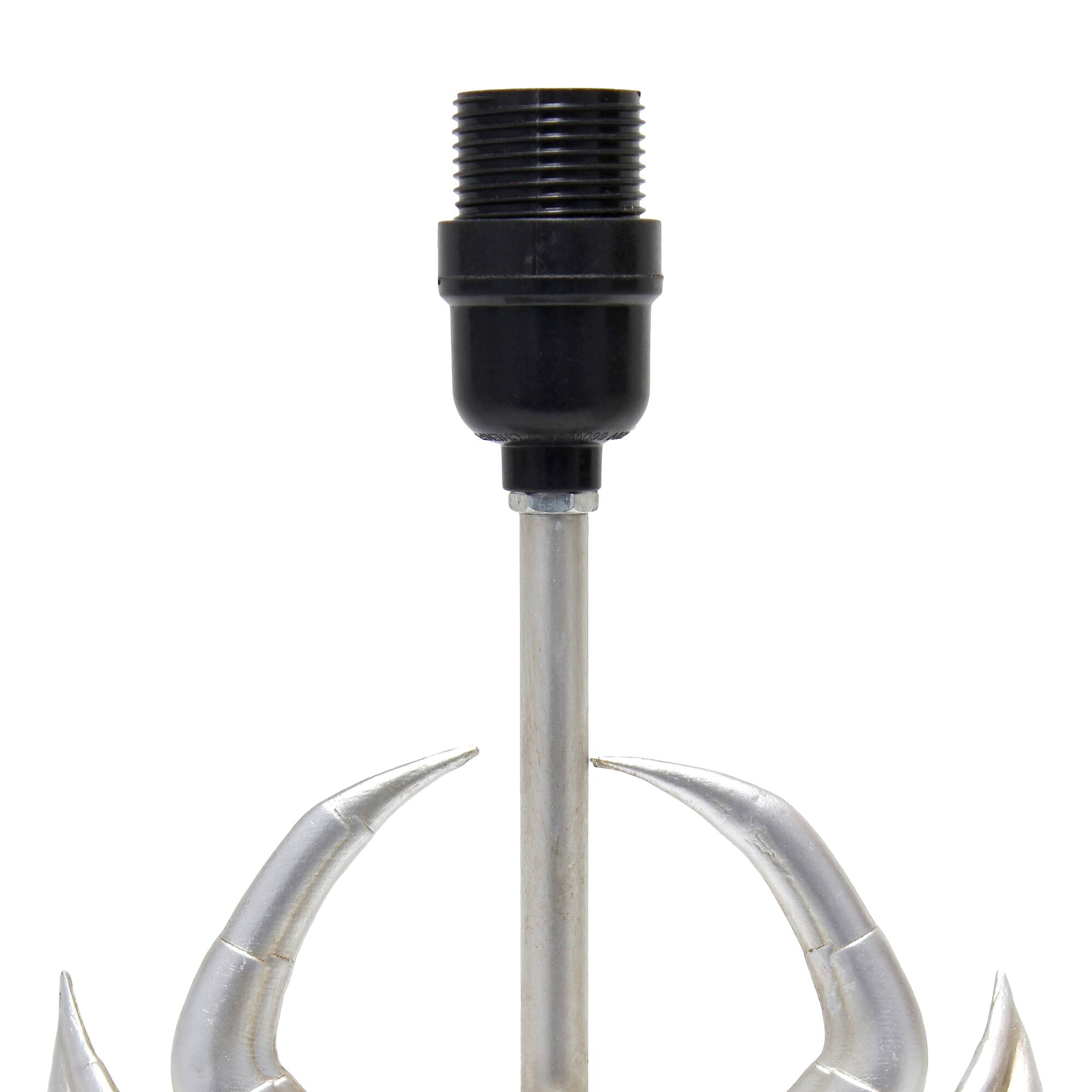 Simple Designs™ 18" Brushed Nickel Pinching Crab Table Lamp with White Shade